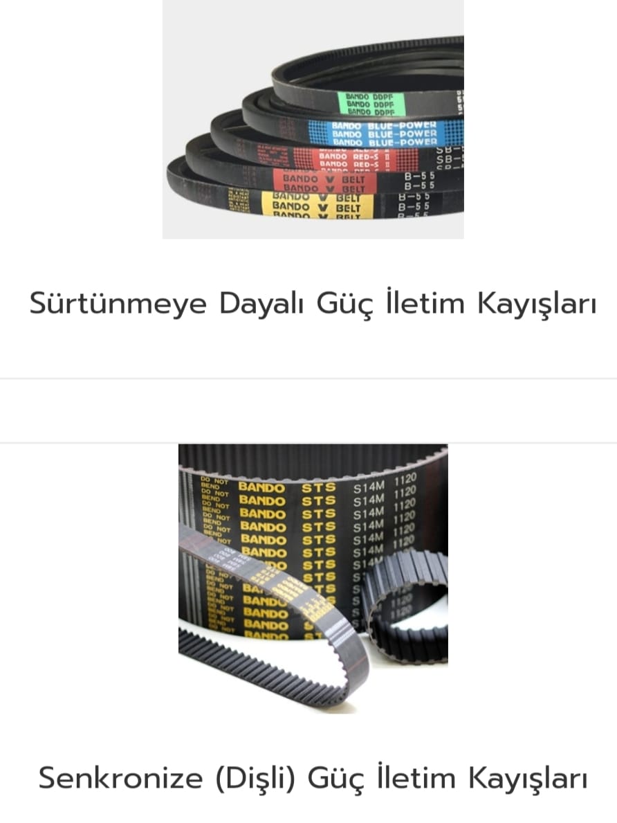 Motor V Kayış Varibelt Motor V Kayış Palet Kayış 