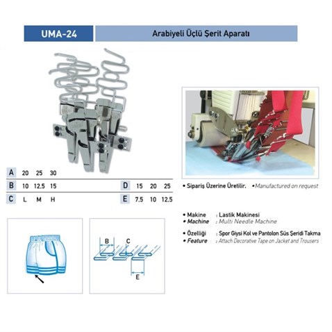 Arabiyeli%20Üçlü%20Şerit%20Aparatı%2025X12mm%20/%20UMA-24