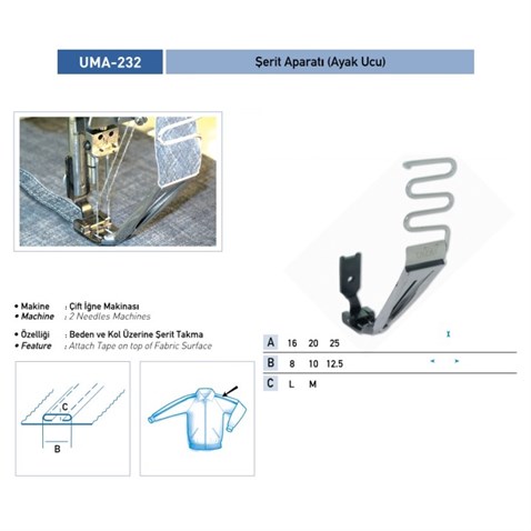 Şerit%20Ayak%20Aparatı%2020X10mm%20/%20UMA-232