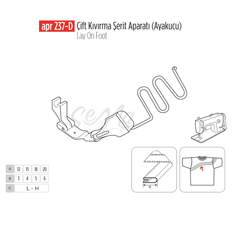 Çift%20Kıvırma%20Şerit%20Apara(Ayak%20Ucu)45X12mm/APR%20237-D