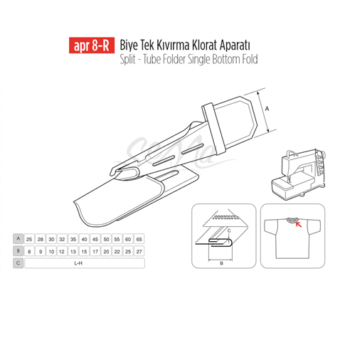 Biye%20Tek%20Kıvırma%20Klorat(Etek)%20Apara%2040X15mm%20/%20APR%208-R