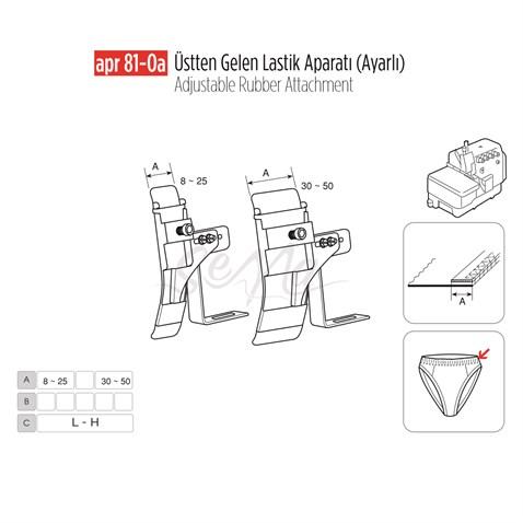 Üstten Gelen Ayarlı Lastik Apara 50Mm/APR81-0(A)