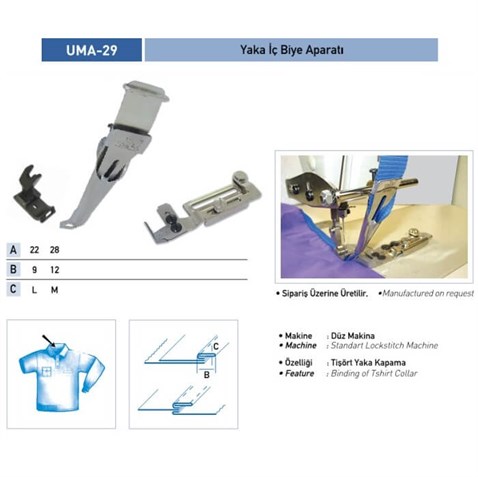 Yaka%20İç%20Biye%20Aparatı%2022X9mm/%20UMA-29